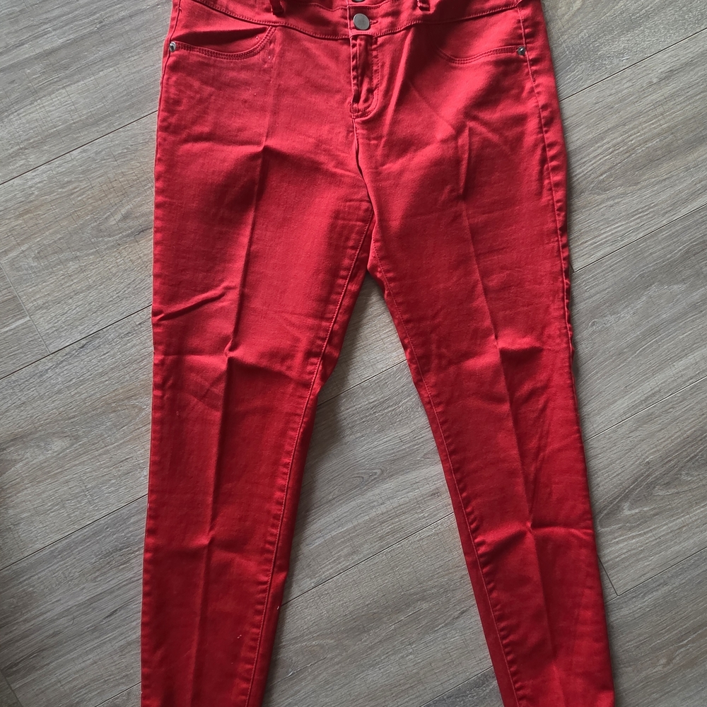 NOBO Vibrant Red Mid Rise Skinny Jeans
